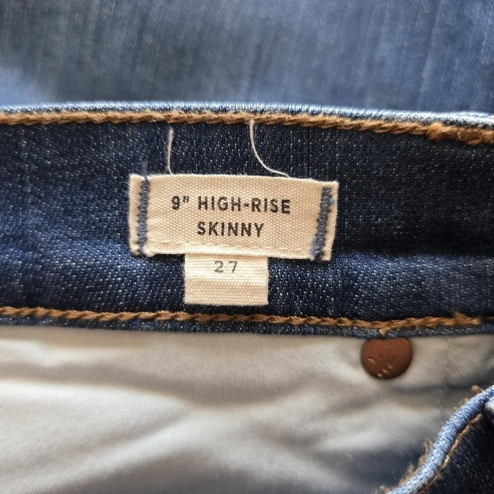 🔥NWOT Madewell 9" High-Rise Skinny Jeans Medium Wash, Side-Slit Edition Size 27 - Picture 8 of 10